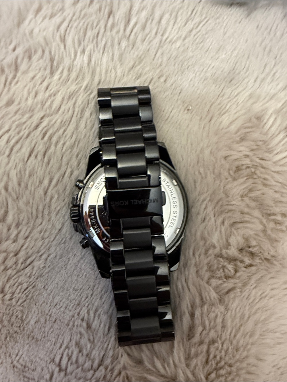 Michael Kors Black Stainless Steel Chronograph Watch with Iridescent Bezel - Picture 7 of 17